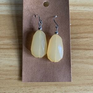 Yellow Faceted Drop Earrings